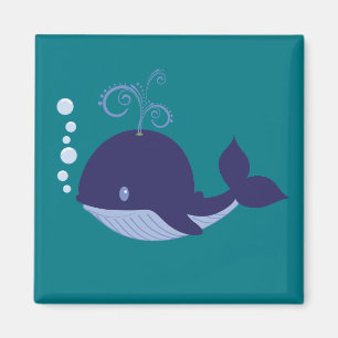 Aimant Mon bébé Baleine Bleue