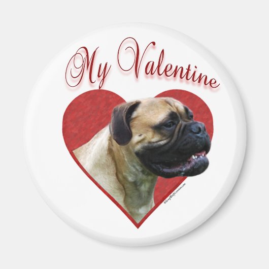Aimant Mon Bullmastiff Valentine (Devant)