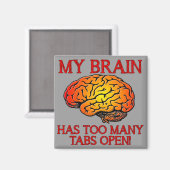 Aimant Mon Cerveau A Trop De Tabulations Ouvrir L'Aimant (Recto/Verso)