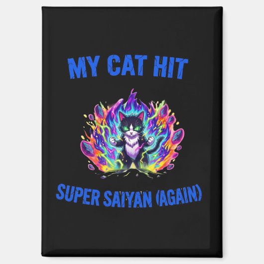 Aimant Mon chat devient Super Saiyan (encore) (Recto)