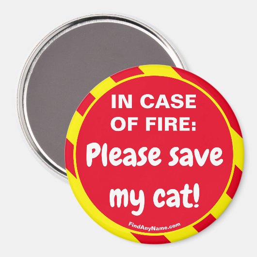 Aimant Mon chat ! EN COQUE D'INCENDIE : Veuillez enregist (Recto/Verso)