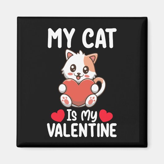 Aimant Mon Chat Est Ma Saint Valentin Amoureux Des Animau (Devant)