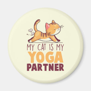 Aimant Mon Chat Est Mon Partenaire De Yoga - Étiquetage C
