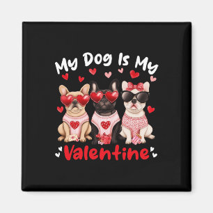 Aimant Mon chien bouledogue français est mon cœur de la S