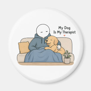 Aimant Mon chien est mon thérapeute Mème drôle pour les a