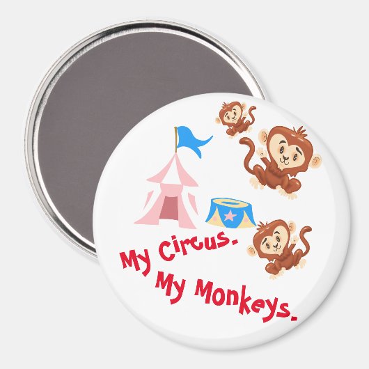 Aimant Mon cirque. Mes singes. (Recto/Verso)