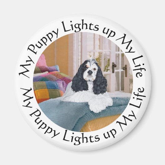 Aimant Mon Cocker Spaniel Illumine ma Vie (Devant)