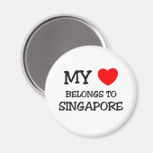 Aimant Mon coeur appartient à SINGAPOUR (Recto/Verso)
