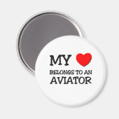 Aimant Mon Coeur Appartient À Un AVIATEUR (Recto/Verso)