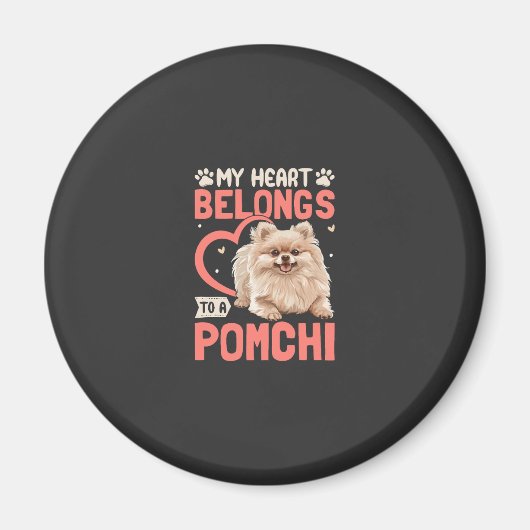 Aimant Mon cœur appartient à un Pomchi (Devant)