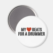Aimant Mon coeur bat pour un batteur (Recto/Verso)