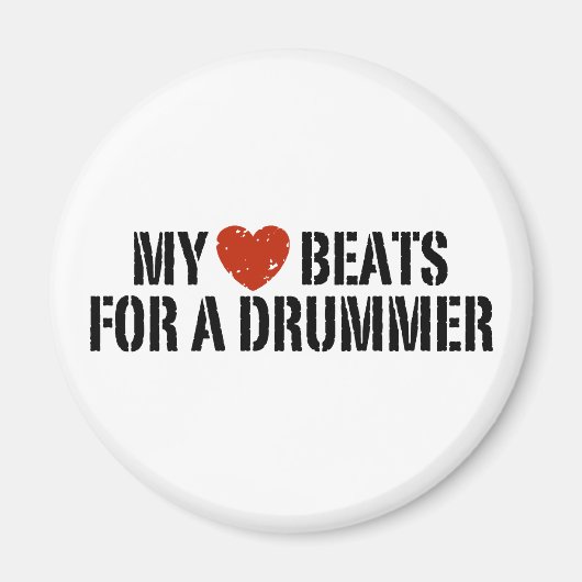 Aimant Mon coeur bat pour un batteur (Devant)