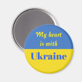 Aimant Mon coeur est avec l'Ukraine (Recto/Verso)