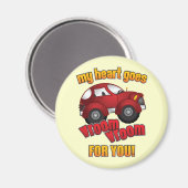 Aimant Mon Coeur Va Vroom Vroom Pour Vous ! (Recto/Verso)
