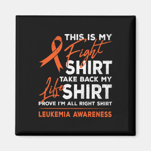 Aimant Mon combat Leucémie Cancer Sensibilisation Orange