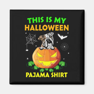 Aimant Mon costume d'Halloween Pyjama anglais Bulldog Lov