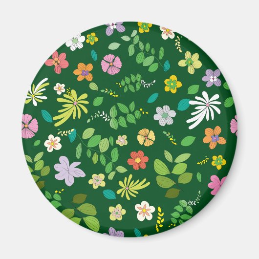 Aimant Mon design de fleurs 4 (Devant)