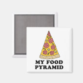 Aimant Mon dessin sur la pizza pyramidale alimentaire (Recto/Verso)
