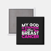 Aimant Mon Dieu est plus fort Conscience du cancer du sei (Recto/Verso)