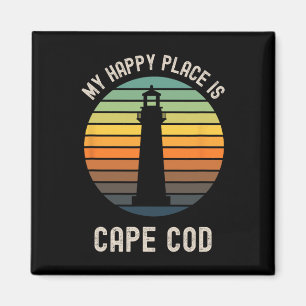 Aimant Mon endroit heureux est la plage de Cape Cod au Ma