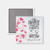 Aimant Mon endroit préféré est dans votre Hug Valentine's (Recto/Verso)