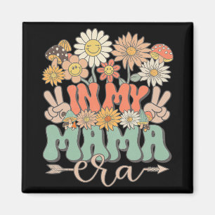 Aimant Mon ère Mama Floral Hippie Groovy Rétro Daisy Mère