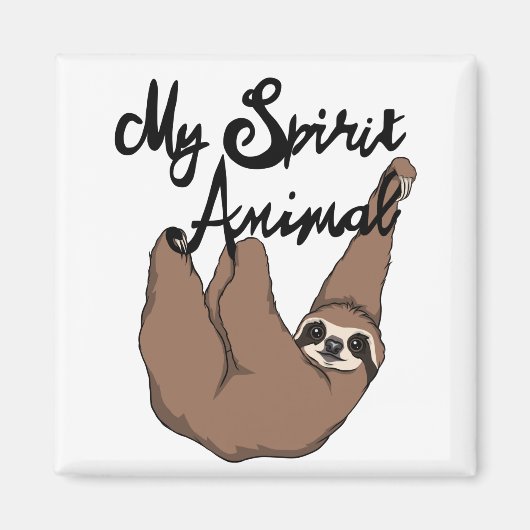 Aimant Mon Esprit Animal mignon Sloth (Devant)