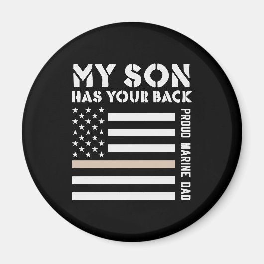 Aimant Mon Fils A Ton Dos Fier Marine Papa Usa Drapeau (Devant)