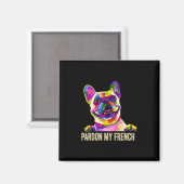 Aimant Mon French - Pop Art Fun Frenchie Bouledogue Franç (Recto/Verso)