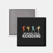 Aimant Mon groupe sanguin est kickboxing Kickboxer (Recto/Verso)