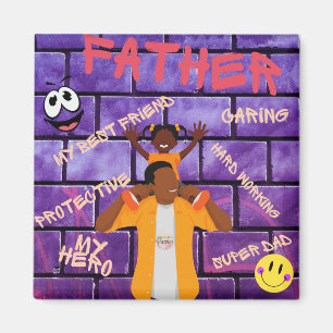 Aimant Mon héros de papa sur les épaules