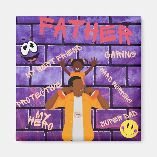 Aimant Mon héros de papa sur les épaules (Devant)