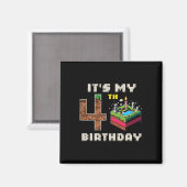 Aimant Mon jeu vidéo pixelisé pour gâteau d'anniversaire  (Recto/Verso)
