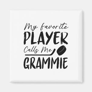 Aimant Mon joueur préféré m'appelle Grammie Hockey Player
