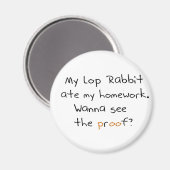 Aimant Mon lapin de lop a mangé mes devoirs. Tu veux voir (Recto/Verso)