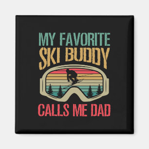 Aimant Mon meilleur pote de ski m'appelle Papa Skiing Dad