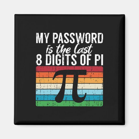 Aimant Mon Mot Est Le Dernier 8 Chiffres De Pi Math Pi Da (Devant)