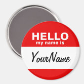 Aimant Mon Nom Est Blanc Personnalisé Nom Rouge (Recto/Verso)