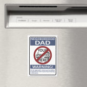 Aimant Mon père de quartier personnel signe Blue X'd Out (In Situ (Lave-vaisselle))