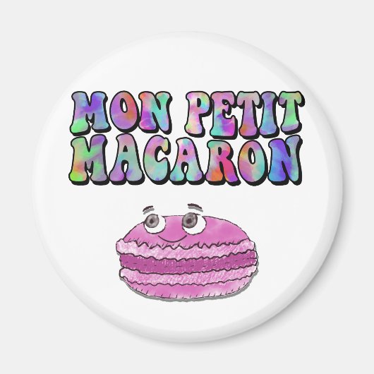 Aimant Mon Petit Macaron Retro Tie Dye Texte Super (Devant)