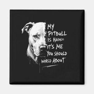 Aimant Mon Pitbull Est Inoffensif Drôle Pitbull Avertisse