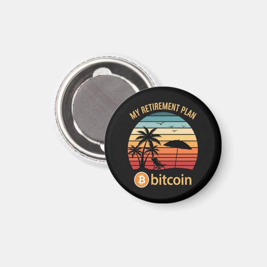 Aimant Mon Plan De Retraite Bitcoin Plage Coucher De Sole (Recto/Verso)