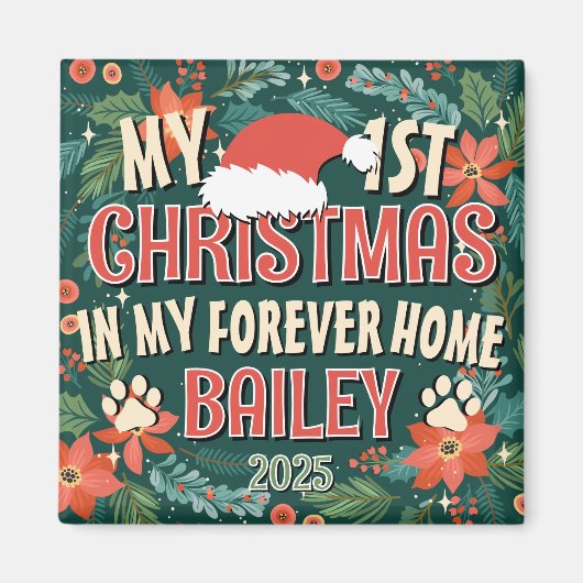 Aimant Mon Premier Noël Dans Mon Forever Home Tonalité (Devant)