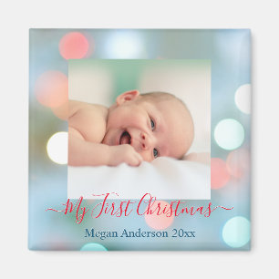 Aimant Mon premier Noël do-it-yourself Nom Date Photo Rou