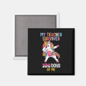 Aimant Mon professeur a survécu 100 jours de moi licorne (Recto/Verso)