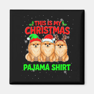 Aimant Mon Pyjama de Noël Pomeranian Noël Pomeranian Amou