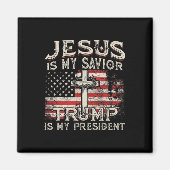 Aimant Mon Sauveur Trump Est-Il Mon Président Drapeau Amé (Devant)