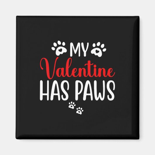 Aimant Mon Valentin a des pattes Amoureux drôle de chat d (Devant)