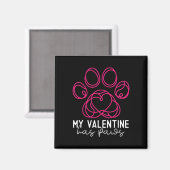 Aimant Mon Valentin a des pattes - Saint-Valentin drôle p (Recto/Verso)
