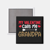 Aimant Mon Valentin m'appelle Grand-père Léopard Buffle (Recto/Verso)